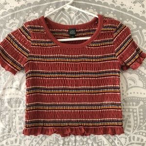 wild fable smocked striped top